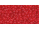 TOHO Glass Seed Bead, Size 11, 2.1mm, Transparent-Frosted Siam Ruby (Tube)