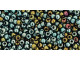 TOHO Glass Seed Bead, Size 11, 2.1mm, Galvanized Blue Gold (Tube)