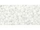TOHO Glass Seed Bead, Size 11, 2.1mm, Matte-Color Opaque-Rainbow White (Tube)