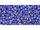 TOHO Glass Seed Bead, Size 11, 2.1mm, Transparent-Rainbow Frosted Cobalt (Tube)