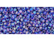 TOHO Glass Seed Bead, Size 11, 2.1mm, Transparent-Rainbow Frosted Cobalt (Tube)