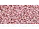 The uniform size and shape of Toho seed beads make them an excellent choice for beadwork and consistently-sized spacers.Toho seed beads are usually colorfast; however, galvanized and silver-lined  beads may fade over time. Protect them from bleach, excessive friction and direct sunlight to keep them looking like new. Seed Bead Facts What are seed beads? Popular, tiny glass beads commonly used for weaving and embellishment.How are they made? Glass is pulled or drawn using a hollow tube, and then   the glass is cut in small pieces. They are sometimes reheated to round   the ends.What's that funny little zero? That zero refers to   the number of aughts, which is a unit used to indicate the size of   small beads. The scale is inverted, so larger numbers of aughts   correspond to smaller beads (i.e. the bigger the number, the smaller   the bead). Size 11 would be 00000000000, but since that takes up too much   room, it is abbreviated to 110.  See Related Products links (below) for similar items and additional jewelry-making supplies that are often used with this item. 