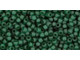 TOHO Glass Seed Bead, Size 11, 2.1mm, Transparent-Frosted Green Emerald (Tube)