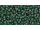 TOHO Glass Seed Bead, Size 11, 2.1mm, Transparent-Frosted Green Emerald (Tube)