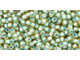 TOHO Glass Seed Bead, Size 11, 2.1mm, Inside-Color Rainbow Lt Topaz/Sea Foam-Lined (Tube)