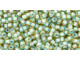 TOHO Glass Seed Bead, Size 11, 2.1mm, Inside-Color Rainbow Lt Topaz/Sea Foam-Lined (Tube)