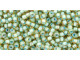 TOHO Glass Seed Bead, Size 11, 2.1mm, Inside-Color Rainbow Lt Topaz/Sea Foam-Lined (Tube)