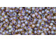 TOHO Glass Seed Bead, Size 11, 2.1mm, Inside-Color Lt Topaz/Opaque Lavender-Lined (Tube)