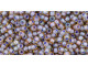 TOHO Glass Seed Bead, Size 11, 2.1mm, Inside-Color Lt Topaz/Opaque Lavender-Lined (Tube)