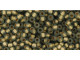 TOHO Glass Seed Bead, Size 11, 2.1mm, Gold-Lined Frosted Black Diamond (Tube)