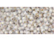 TOHO Glass Seed Bead, Size 11, 2.1mm, PermaFinish - Silver-Lined Milky Cloud (Tube)