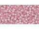 TOHO Glass Seed Bead, Size 11, 2.1mm, PermaFinish - Silver-Lined Milky Soft Pink (Tube)