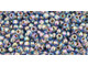 TOHO Glass Seed Bead, Size 11, 2.1mm, Gold-Lined Rainbow Lt Sapphire (Tube)