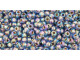 TOHO Glass Seed Bead, Size 11, 2.1mm, Gold-Lined Rainbow Lt Sapphire (Tube)