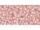 TOHO Glass Seed Bead, Size 11, 2.1mm, PermaFinish - Silver-Lined Milky Peachy Pink (Tube)