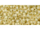 TOHO Glass Seed Bead, Size 11, 2.1mm, PermaFinish - Silver-Lined Milky Lt Jonquil (Tube)