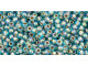 TOHO Glass Seed Bead, Size 11, 2.1mm, Gold-Lined Rainbow Aqua (Tube)