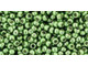 TOHO Glass Seed Bead, Size 11, 2.1mm, PermaFinish - Galvanized Sea Foam (Tube)