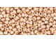 TOHO Glass Seed Bead, Size 11, 2.1mm, PermaFinish - Matte Galvanized Peach Coral (Tube)