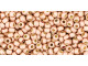 TOHO Glass Seed Bead, Size 11, 2.1mm, PermaFinish - Matte Galvanized Peach Coral (Tube)
