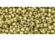 TOHO Glass Seed Bead, Size 11, 2.1mm, PermaFinish - Frosted Galvanized Yellow Gold (Tube)