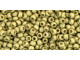 TOHO Glass Seed Bead, Size 11, 2.1mm, PermaFinish - Frosted Galvanized Yellow Gold (Tube)