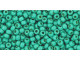 TOHO Glass Seed Bead, Size 11, 2.1mm, PermaFinish - Matte Galvanized Green Teal (Tube)