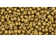 TOHO Glass Seed Bead, Size 11, 2.1mm, Permafinish - Matte Galvanized Golden Fleece (Tube)