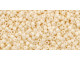 The uniform size and shape of Toho seed beads make them an excellent choice for beadwork and consistently-sized spacers.Toho seed beads are usually colorfast; however, galvanized and silver-lined  beads may fade over time. Protect them from bleach, excessive friction and direct sunlight to keep them looking like new. Seed Bead Facts What are seed beads? Popular, tiny glass beads commonly used for weaving and embellishment.How are they made? Glass is pulled or drawn using a hollow tube, and then   the glass is cut in small pieces. They are sometimes reheated to round   the ends.What's that funny little zero? That zero refers to   the number of aughts, which is a unit used to indicate the size of   small beads. The scale is inverted, so larger numbers of aughts   correspond to smaller beads (i.e. the bigger the number, the smaller   the bead). Size 11 would be 00000000000, but since that takes up too much   room, it is abbreviated to 110.  See Related Products links (below) for similar items and additional jewelry-making supplies that are often used with this item. 