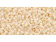 The uniform size and shape of Toho seed beads make them an excellent choice for beadwork and consistently-sized spacers.Toho seed beads are usually colorfast; however, galvanized and silver-lined  beads may fade over time. Protect them from bleach, excessive friction and direct sunlight to keep them looking like new. Seed Bead Facts What are seed beads? Popular, tiny glass beads commonly used for weaving and embellishment.How are they made? Glass is pulled or drawn using a hollow tube, and then   the glass is cut in small pieces. They are sometimes reheated to round   the ends.What's that funny little zero? That zero refers to   the number of aughts, which is a unit used to indicate the size of   small beads. The scale is inverted, so larger numbers of aughts   correspond to smaller beads (i.e. the bigger the number, the smaller   the bead). Size 11 would be 00000000000, but since that takes up too much   room, it is abbreviated to 110.  See Related Products links (below) for similar items and additional jewelry-making supplies that are often used with this item. 