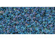 TOHO Glass Seed Bead, Size 15, 1.5mm, Inside-Color Luster Crystal/Capri Blue-Lined (Tube)