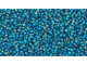 TOHO Glass Seed Bead, Size 15, 1.5mm, Transparent-Rainbow Frosted Teal (Tube)