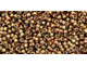 The uniform size and shape of Toho seed beads make them an excellent choice for beadwork and consistently-sized spacers.Toho seed beads are usually colorfast; however, galvanized and silver-lined  beads may fade over time. Protect them from bleach, excessive friction and direct sunlight to keep them looking like new. Seed Bead Facts What are seed beads? Popular, tiny glass beads commonly used for weaving and embellishment.How are they made? Glass is pulled or drawn using a hollow tube, and then   the glass is cut in small pieces. They are sometimes reheated to round   the ends.What's that funny little zero? That zero refers to   the number of aughts, which is a unit used to indicate the size of   small beads. The scale is inverted, so larger numbers of aughts   correspond to smaller beads (i.e. the bigger the number, the smaller   the bead). Size 11 would be 00000000000, but since that takes up too much   room, it is abbreviated to 110.  See Related Products links (below) for similar items and additional jewelry-making supplies that are often used with this item. 