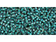 TOHO Glass Seed Bead, Size 15, 1.5mm, Inside-Color Crystal/Prairie Green-Lined (Tube)