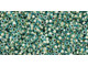 TOHO Glass Seed Bead, Size 15, 1.5mm, Inside-Color Aqua/Gold-Lined (Tube)