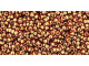 TOHO Glass Seed Bead, Size 15, 1.5mm, Gold-Lustered Transparent Pink (Tube)