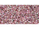 TOHO Glass Seed Bead, Size 15, 1.5mm, Inside-Color Rainbow Crystal/Strawberry-Lined (Tube)