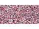 TOHO Glass Seed Bead, Size 15, 1.5mm, Inside-Color Rainbow Crystal/Strawberry-Lined (Tube)