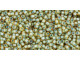 The uniform size and shape of Toho seed beads make them an excellent choice for beadwork and consistently-sized spacers.Toho seed beads are usually colorfast; however, galvanized and silver-lined  beads may fade over time. Protect them from bleach, excessive friction and direct sunlight to keep them looking like new. Seed Bead Facts What are seed beads? Popular, tiny glass beads commonly used for weaving and embellishment.How are they made? Glass is pulled or drawn using a hollow tube, and then   the glass is cut in small pieces. They are sometimes reheated to round   the ends.What's that funny little zero? That zero refers to   the number of aughts, which is a unit used to indicate the size of   small beads. The scale is inverted, so larger numbers of aughts   correspond to smaller beads (i.e. the bigger the number, the smaller   the bead). Size 11 would be 00000000000, but since that takes up too much   room, it is abbreviated to 110.  See Related Products links (below) for similar items and additional jewelry-making supplies that are often used with this item. 