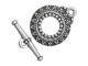 TierraCast Antiqued Silver Plated Toggle Clasp, Cast, Bali Style (Each)