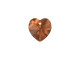 Create a lasting look with this PRESTIGE Crystal Components heart pendant in Smoked Amber. This heart-shaped crystal pendant is adorned with precisely cut facets that meet to form a point at its center. A small stringing hole at the top allows you to dangle this beauty from your designs. It's the perfect piece to showcase loving style in your jewelry. This crystal features rich amber color.Sold in increments of 6