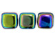 CzechMates Glass 6mm Jet Double-Sided AB Two-Hole Tile Bead Strand