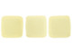 CzechMates Glass 6mm Sueded Gold Lamé Opaque White Two-Hole Tile Bead Strand