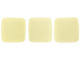 CzechMates Glass 6mm Sueded Gold Lamé Opaque White Two-Hole Tile Bead Strand
