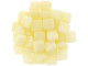 CzechMates Glass 6mm Sueded Gold Lamé Opaque White Two-Hole Tile Bead Strand
