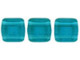 CzechMates Glass 6mm Teal Two-Hole Tile Bead Strand