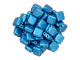 CzechMates Glass 6mm ColorTrends Saturated Metallic Nebulas Blue 2-Hole Tile Bead (50pc Strand)