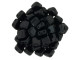 CzechMates Glass 2-Hole Square Tile Beads 6mm - Jet Black