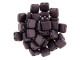 CzechMates Glass 6mm Metallic Suede Dark Plum Two-Hole Tile Bead Strand