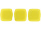 CzechMates Glass 6mm Sueded Gold Opaque Yellow Two-Hole Tile Bead Strand